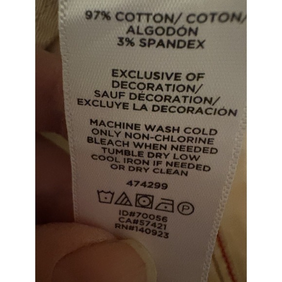 LOFT Cropped Pants Womens 0P Beige Red Side Stripe Raw Hem Ankle - Picture 9 of 13